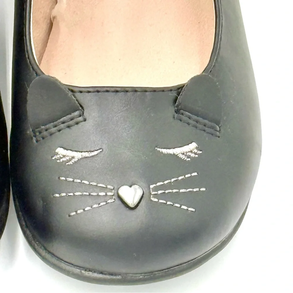 Children's‎ Place Girls Black Cat Mary Jane Shoes NEW Size 2